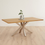 Industrial Natural Oak 180cm Dining Table with Grey Starburst Legs – 6 to 8 Seater