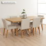 Industrial Natural Oak 180cm Dining Table with Grey Starburst Legs – 6 to 8 Seater