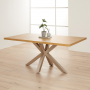 Industrial Herringbone Natural Oak 180cm Dining Table with Grey Starburst Legs – 6 to 8 Seater