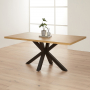 Industrial Herringbone Limed Oak 180cm Dining Table with Black Starburst Legs – 6 to 8 Seater