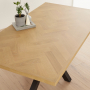 Industrial Herringbone Limed Oak 180cm Dining Table with Black Starburst Legs – 6 to 8 Seater