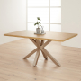 Industrial Herringbone Limed Oak 180cm Dining Table with Grey Starburst Legs – 6 to 8 Seater