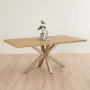 Industrial Herringbone Limed Oak 180cm Dining Table with Grey Starburst Legs – 6 to 8 Seater