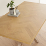 Industrial Herringbone Limed Oak 180cm Dining Table with Grey Starburst Legs – 6 to 8 Seater