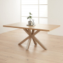 Industrial Herringbone White Oak 180cm Dining Table with Grey Starburst Legs – 6 to 8 Seater