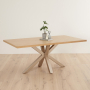 Industrial Herringbone White Oak 180cm Dining Table with Grey Starburst Legs – 6 to 8 Seater