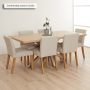 Industrial Herringbone White Oak 180cm Dining Table with Grey Starburst Legs – 6 to 8 Seater