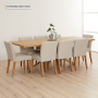 Industrial Herringbone Natural Oak 220cm Dining Table with Grey Starburst Legs – 8 to 10 Seater