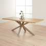 Industrial Herringbone Limed Oak 220cm Dining Table with Grey Starburst Legs – 8 to 10 Seater