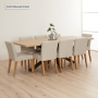 Industrial Herringbone White Oak 220cm Dining Table with BLA Starburst Legs – 8 to 10 Seater