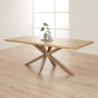 Industrial Herringbone White Oak 220cm Dining Table with Grey Starburst Legs – 8 to 10 Seater