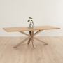 Industrial Herringbone White Oak 220cm Dining Table with Grey Starburst Legs – 8 to 10 Seater