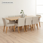 Industrial Herringbone White Oak 220cm Dining Table with Grey Starburst Legs – 8 to 10 Seater