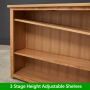 London Oak Low Wide 2 Shelf Bookcase