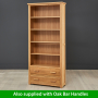 London Oak Large Bookcase with 2 Drawers