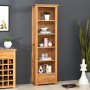 London Oak Narrow 1 Drawer Bookcase