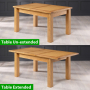 Solid Oak Medium Extension Dining Table Seats 6 to 8