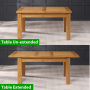 Solid Oak Medium Extension Dining Table Seats 6 to 8