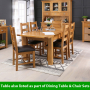 Solid Oak Medium Extension Dining Table Seats 6 to 8