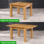 Solid Oak Small Extension Dining Table Seats 4 to 6