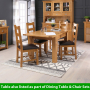 Solid Oak Small Extension Dining Table Seats 4 to 6