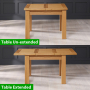 Solid Oak Small Extension Dining Table Seats 4 to 6