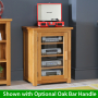 London Oak Hi-Fi Media Unit Storage Cabinet