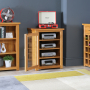 London Oak Hi-Fi Media Unit Storage Cabinet