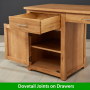 London Oak Large Twin Pedestal Home Office Desk