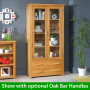 London Oak Glazed 2 Door 2 Drawer Tall Display Cabinet Unit