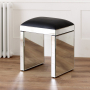 Venetian Mirrored Stool with Black seat pad