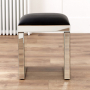 Venetian Mirrored Stool with Black seat pad