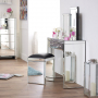 Venetian Mirrored Stool with Black seat pad