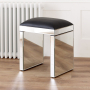 Venetian Mirrored Stool with Black seat pad