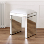 Venetian Mirrored Stool with White Seat Pad