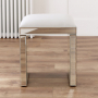 Venetian Mirrored Stool with White Seat Pad