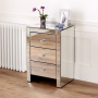 Venetian Mirrored 3 Drawer Bedside Table