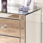 Venetian Mirrored 3 Drawer Bedside Table