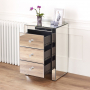 Venetian Mirrored 3 Drawer Bedside Table