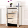 Pair of Venetian Mirrored 3 Drawer Bedside Tables