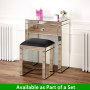 Venetian Mirrored Stool with Black seat pad