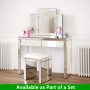 Venetian Mirrored Stool with White Seat Pad