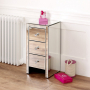 Venetian Mirrored 3 Drawer Slim Narrow Bedside