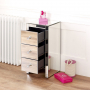 Venetian Mirrored 3 Drawer Slim Narrow Bedside