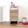 Venetian Mirrored 3 Drawer Slim Narrow Bedside