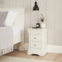 Wilmslow White Painted 2 Drawer Slim Bedside Table