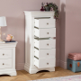 Wilmslow White Painted 5 Drawer Tallboy Wellington Chest of Drawers