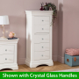 Wilmslow White Painted 5 Drawer Tallboy Wellington Chest of Drawers