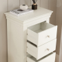 Wilmslow White Painted 5 Drawer Tallboy Wellington Chest of Drawers