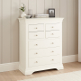 Wilmslow White Painted Tall 4 over 3 Drawer Chest of Drawers